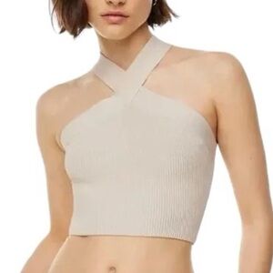 Aritzia Babaton Sculpt Knit Criss Cross Cropped Tank size Small